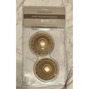 NWT! Chris Madden Autumn Gold Scarf Holders/Holdbacks - Brown/Gold